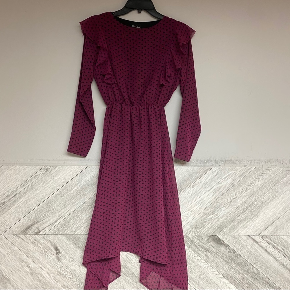 Wukogals Willow Chiffon Asymmetrical Dress Merlot - Picture 5 of 12